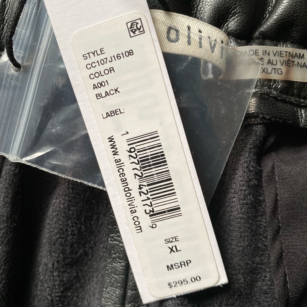 Alice + Olivia Liliana Vegan Leather Paper Bag Pants, XL - Picture 12 of 15